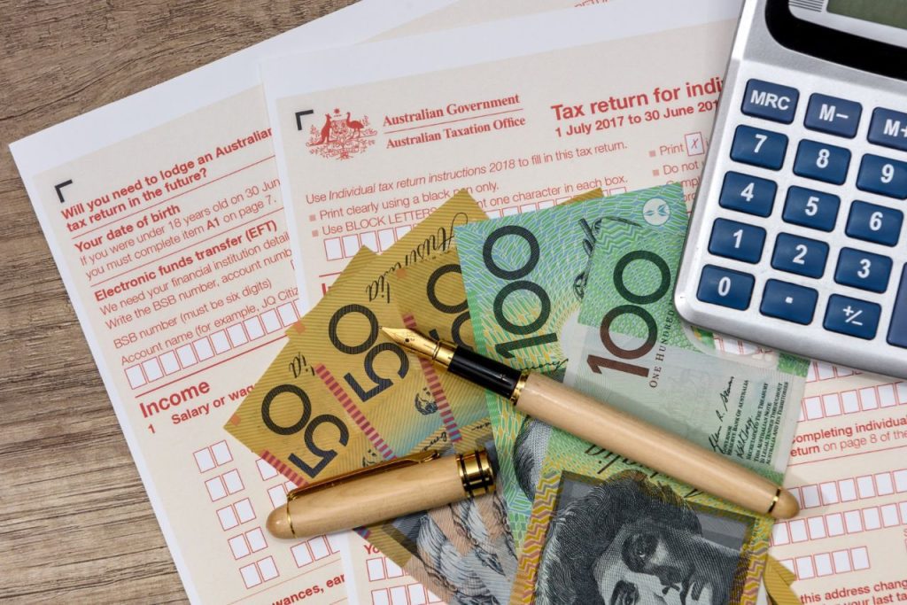 australian-dollars-with-calculator-tax-form